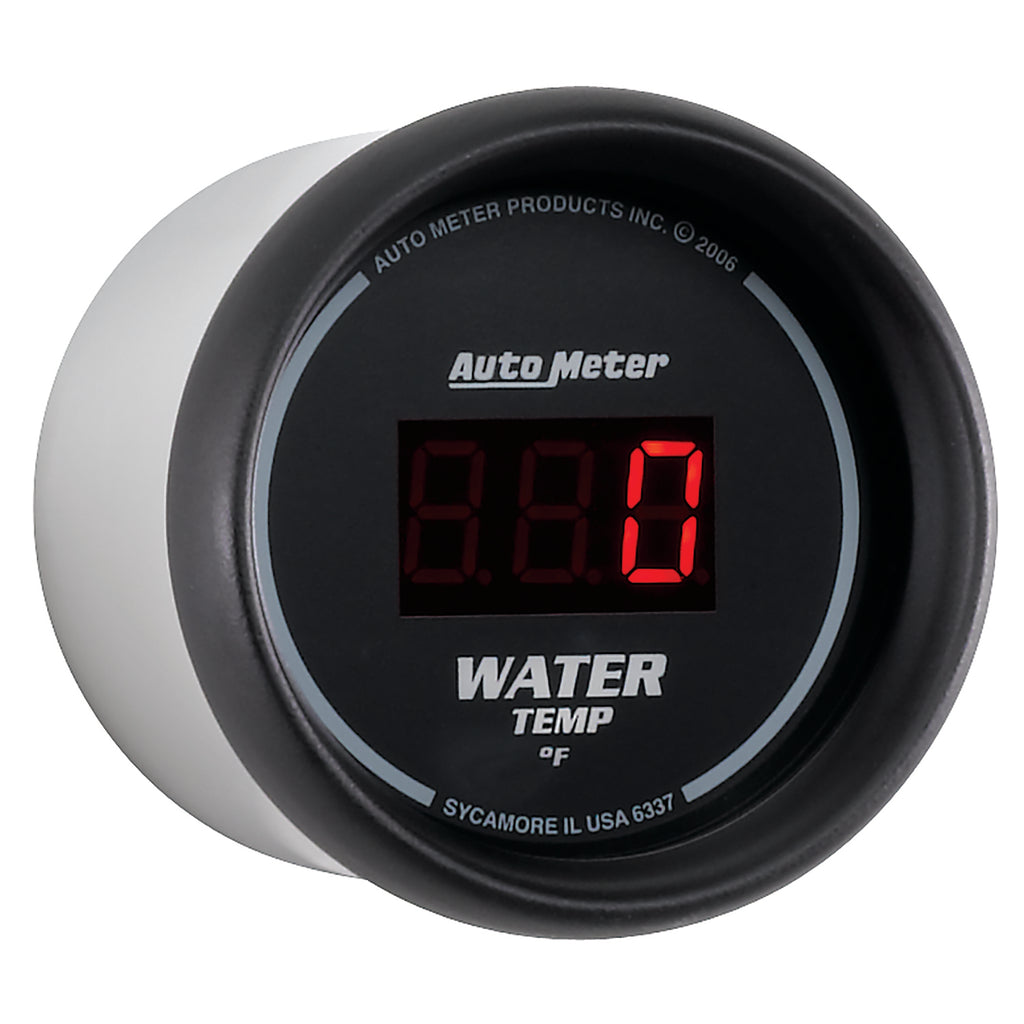 AutoMeter 6337 GAUGE, WATER TEMP, 2 1/16", 340?F, DIGITAL, BLACK DIAL W/ RED LED