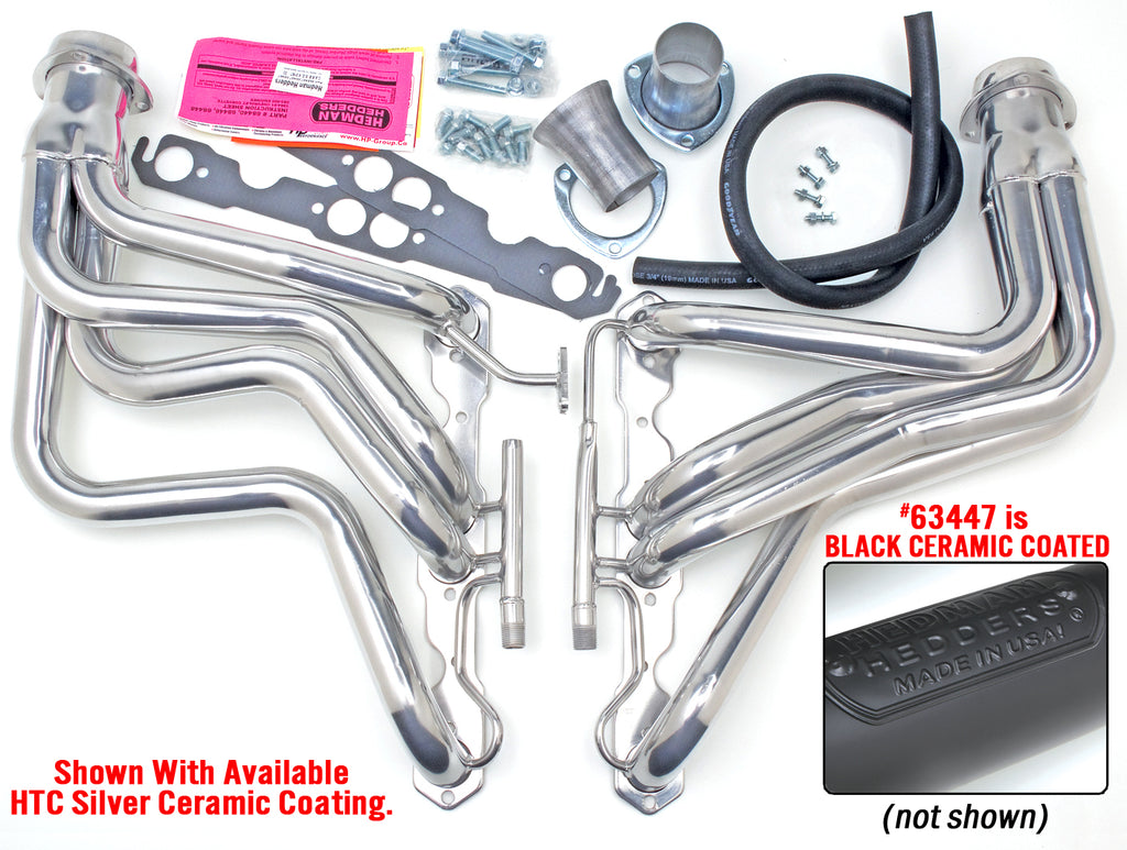 Hedman Hedders 63447 Black Long-Tube Headers For '87-91 Corvette 283-400 with A.I.R. for Select Chevrolet Corvette