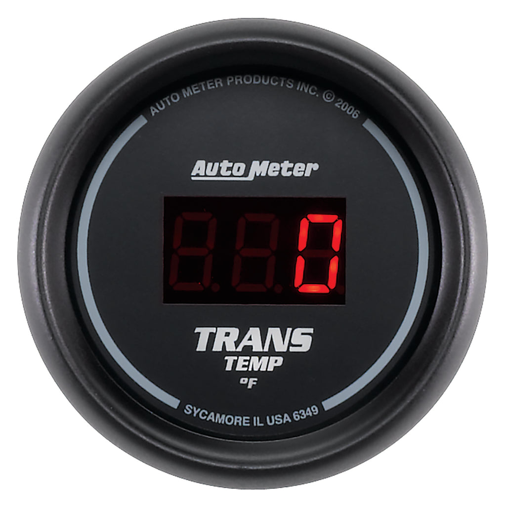 AutoMeter 6349 GAUGE, TRANS TEMP, 2 1/16", 340?F, DIGITAL, BLACK DIAL W/ RED LED