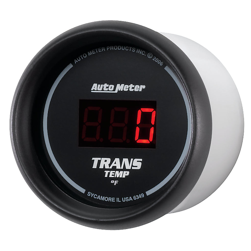 AutoMeter 6349 GAUGE, TRANS TEMP, 2 1/16", 340?F, DIGITAL, BLACK DIAL W/ RED LED
