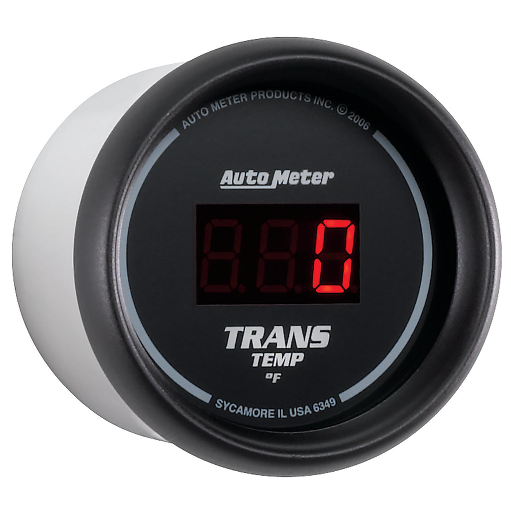 AutoMeter 6349 GAUGE, TRANS TEMP, 2 1/16", 340?F, DIGITAL, BLACK DIAL W/ RED LED