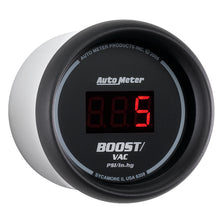 Load image into Gallery viewer, AutoMeter 6359 GAUGE, VAC/BOOST, 2 1/16", 30INHG-30PSI, DIGITAL, BLACK DIAL W/ RED LED