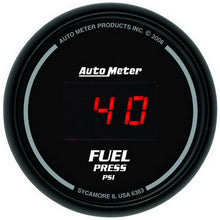 Load image into Gallery viewer, AutoMeter 6363 GAUGE, FUEL PRESSURE, 2 1/16", 100PSI, DIGITAL, BLACK DIAL W/ RED LED