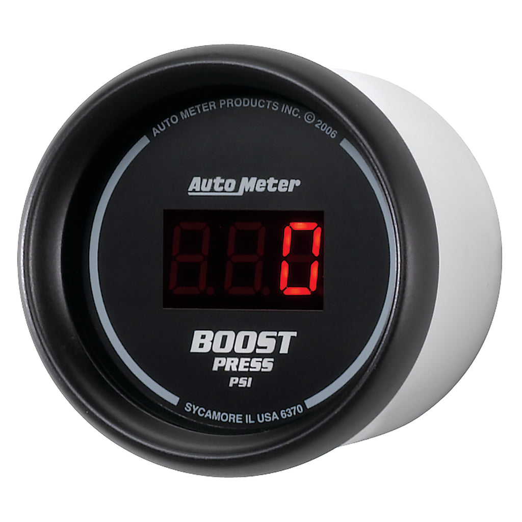 AutoMeter 6370 GAUGE, BOOST, 2 1/16", 60PSI, DIGITAL, BLACK DIAL W/ RED LED