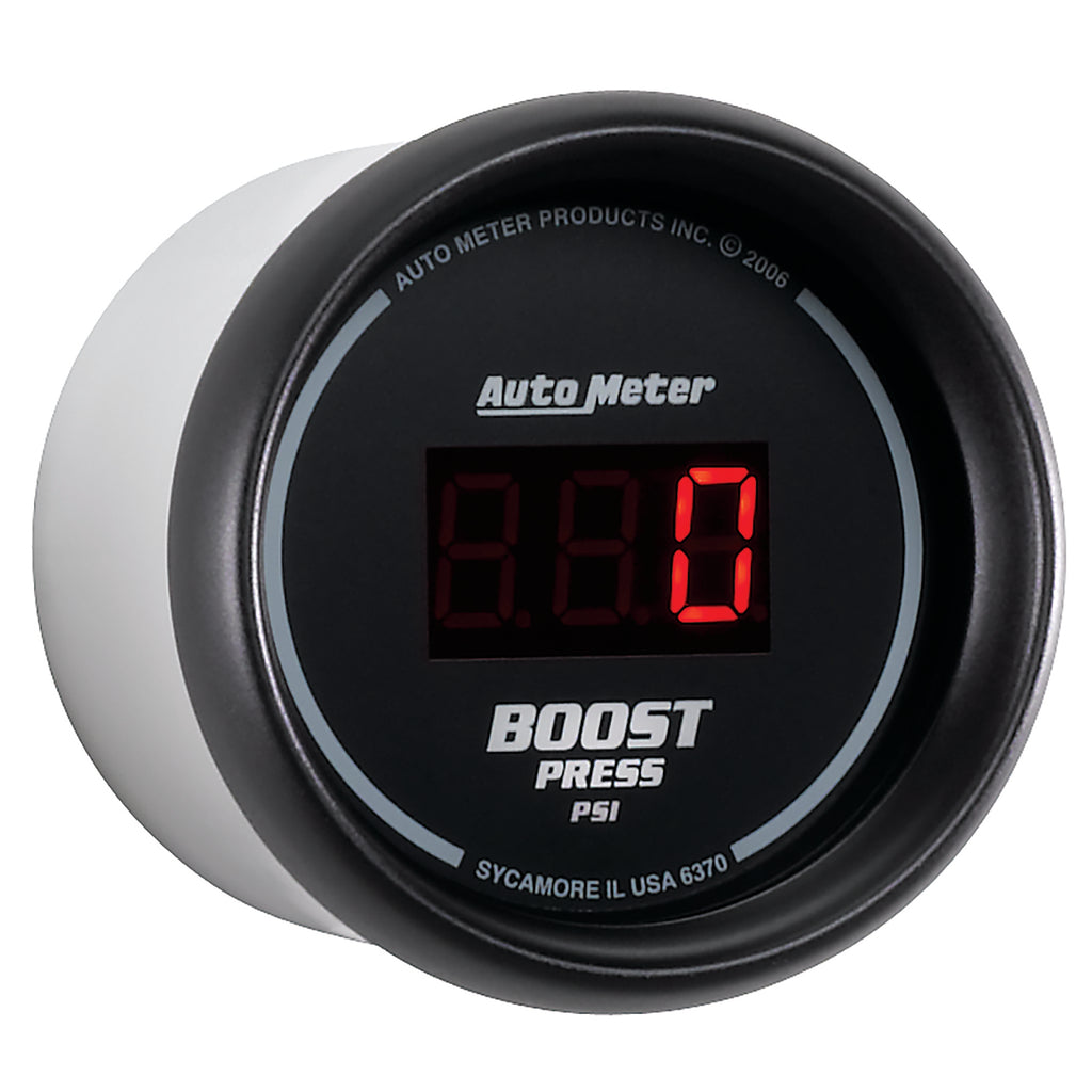 AutoMeter 6370 GAUGE, BOOST, 2 1/16", 60PSI, DIGITAL, BLACK DIAL W/ RED LED
