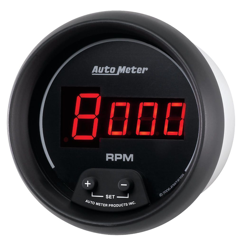 AutoMeter 6397 GAUGE, TACH, 3 3/8", 10K RPM, IN-DASH, DIGITAL, BLACK DIAL W/ RED LED