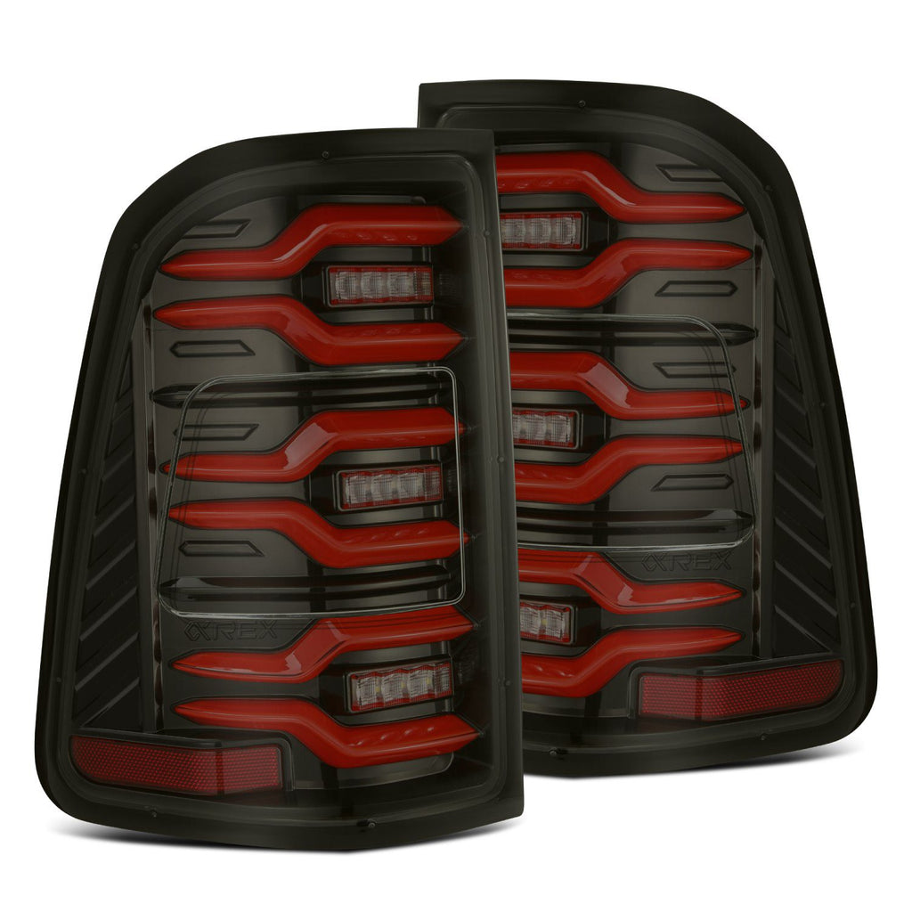AlphaRex 640050 LED Taillights Black Red for Select Ram
