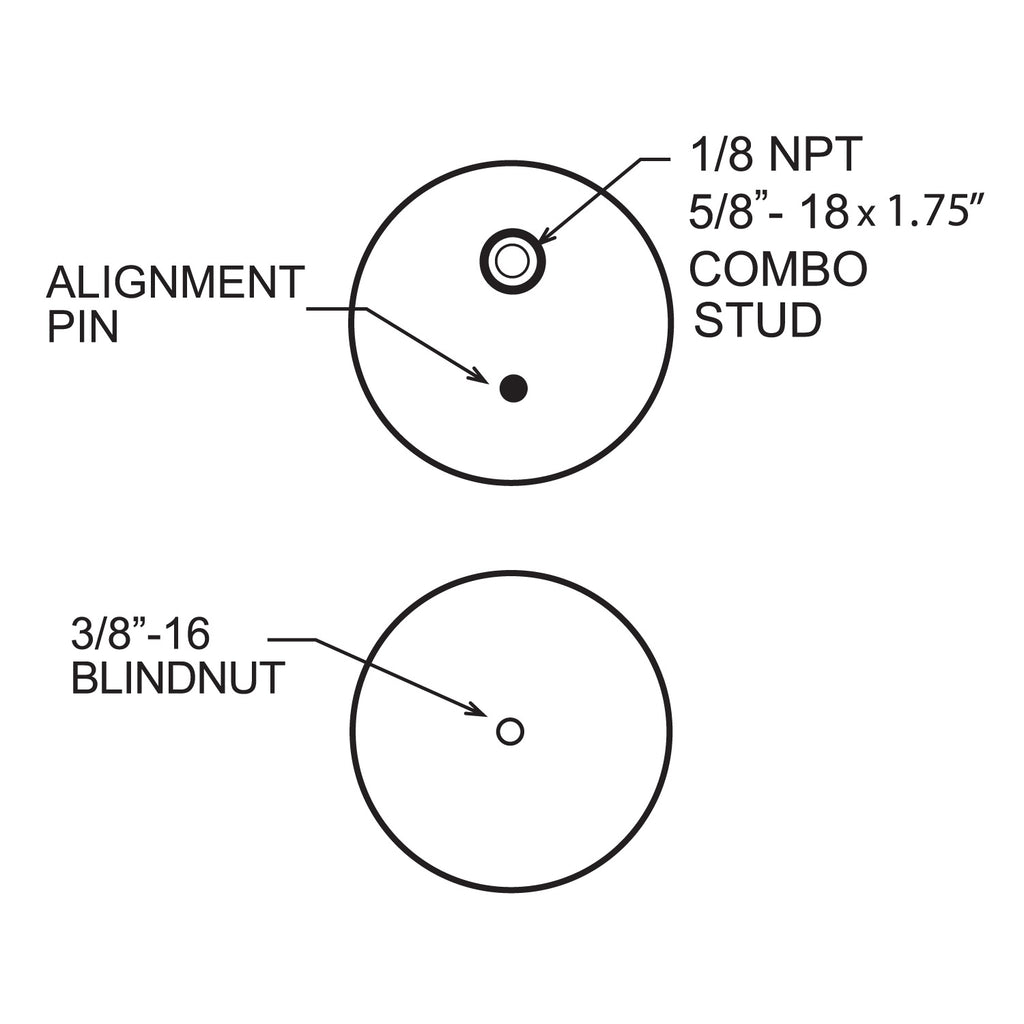 Firestone Ride-Rite W217606410 Ride-Rite Replacement Bellows - 267CZ1.5 Tall 5/8 Combo Stud- 3/8 B-Nut for Select Toyota Tundra