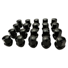 Load image into Gallery viewer, Crown Automotive Jeep Replacement 6509422BLK Black Lug Nut Kit for 2011+ Jeep JL, JT, WK2, &amp; WL Models, M14 x 1.5 Threads for Select Jeep Gladiator, Jeep Grand Cherokee, Jeep Grand Cherokee L, Jeep Grand Cherokee WK, Jeep Wrangler