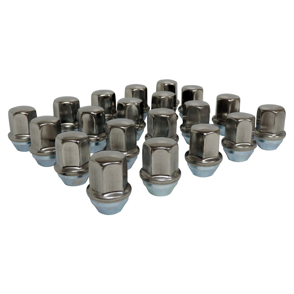 Crown Automotive Jeep Replacement 6509422K 20-Piece Stainless Lug Nut Kit for Jeep 18+ JL, 20+ JT, 11+ WK2, WL Models for Select Jeep Gladiator, Jeep Grand Cherokee, Jeep Grand Cherokee L, Jeep Grand Cherokee WK, Jeep Wrangler