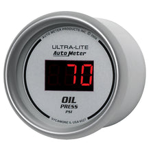 Load image into Gallery viewer, AutoMeter 6527 GAUGE, OIL PRESSURE, 2 1/16", 100PSI, DIGITAL, SILVER DIAL W/ RED LED