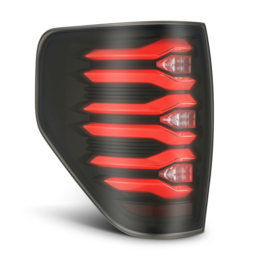 AlphaRex 653090 LED Taillights Black Red for Select Ford F-150