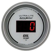 Load image into Gallery viewer, AutoMeter 6548 GAUGE, OIL TEMP, 2 1/16", 340?F, DIGITAL, SILVER DIAL W/ RED LED