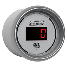 Load image into Gallery viewer, AutoMeter 6548 GAUGE, OIL TEMP, 2 1/16", 340?F, DIGITAL, SILVER DIAL W/ RED LED