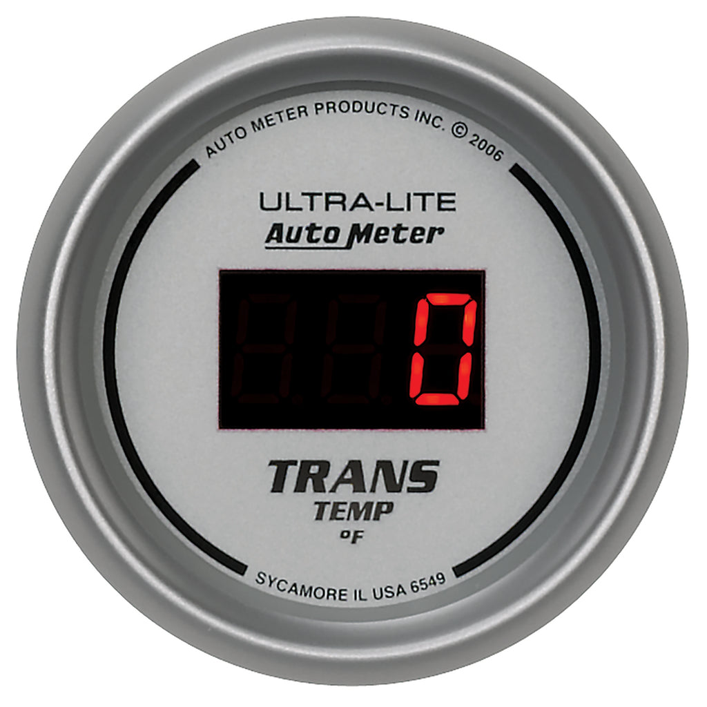 AutoMeter 6549 GAUGE, TRANS TEMP, 2 1/16", 340?F, DIGITAL, SILVER DIAL W/ RED LED