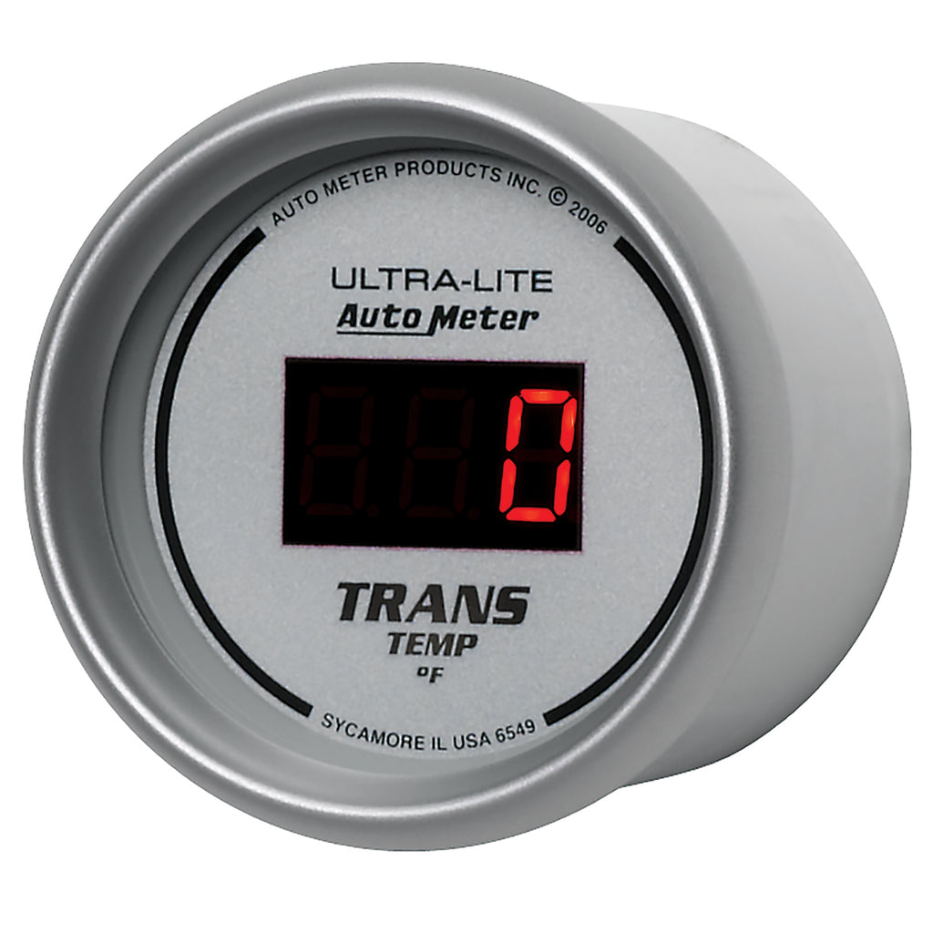 AutoMeter 6549 GAUGE, TRANS TEMP, 2 1/16", 340?F, DIGITAL, SILVER DIAL W/ RED LED