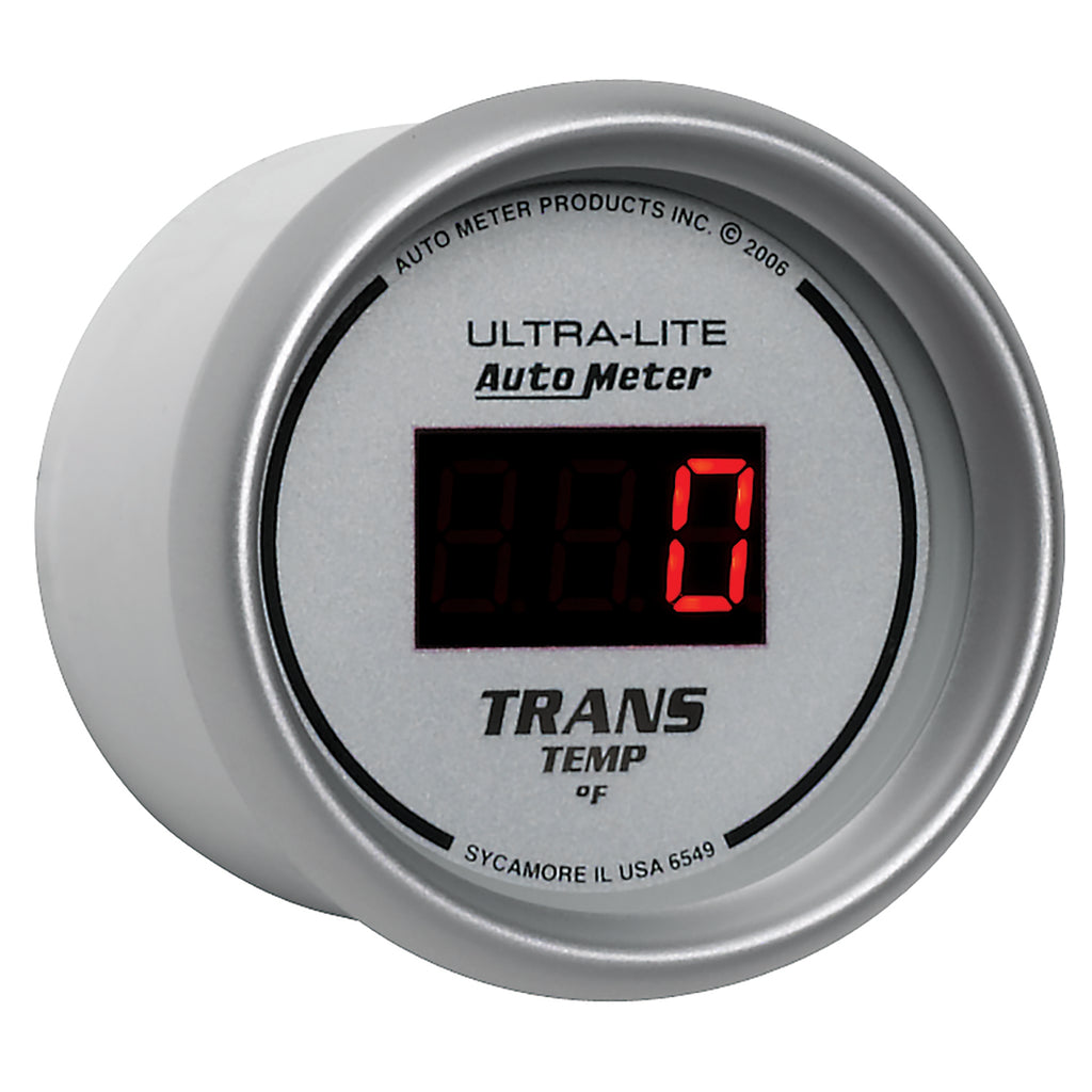 AutoMeter 6549 GAUGE, TRANS TEMP, 2 1/16", 340?F, DIGITAL, SILVER DIAL W/ RED LED