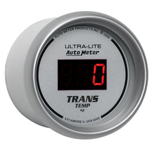 Load image into Gallery viewer, AutoMeter 6549 GAUGE, TRANS TEMP, 2 1/16", 340?F, DIGITAL, SILVER DIAL W/ RED LED