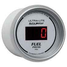 Load image into Gallery viewer, AutoMeter 6563 GAUGE, FUEL PRESSURE, 2 1/16", 100PSI, DIGITAL, SILVER DIAL W/ RED LED