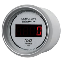 Load image into Gallery viewer, AutoMeter 6574 GAUGE, NITROUS PRESSURE, 2 1/16", 1600PSI, DIGITAL, SILVER DIAL W/ RED LED