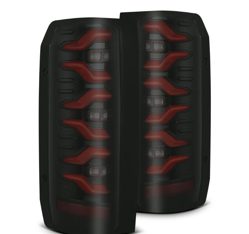 AlphaRex 658007 LED Taillights Black Red for Select Ford Bronco, Ford F-150, Ford F-250, Ford F-350