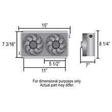 Load image into Gallery viewer, Derale 65840 11 Row Hi-Flow Racing Remote Fluid Cooler with Dual Fans, 7/8-14 UNF O-ring