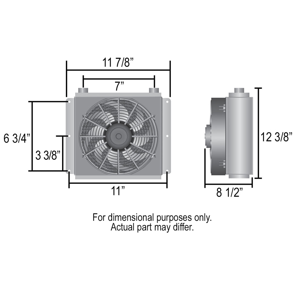 Derale 65861 18 Row Hi-Flow Racing Remote Fluid Cooler with Single Fan, 7/8-14 UNF O-ring