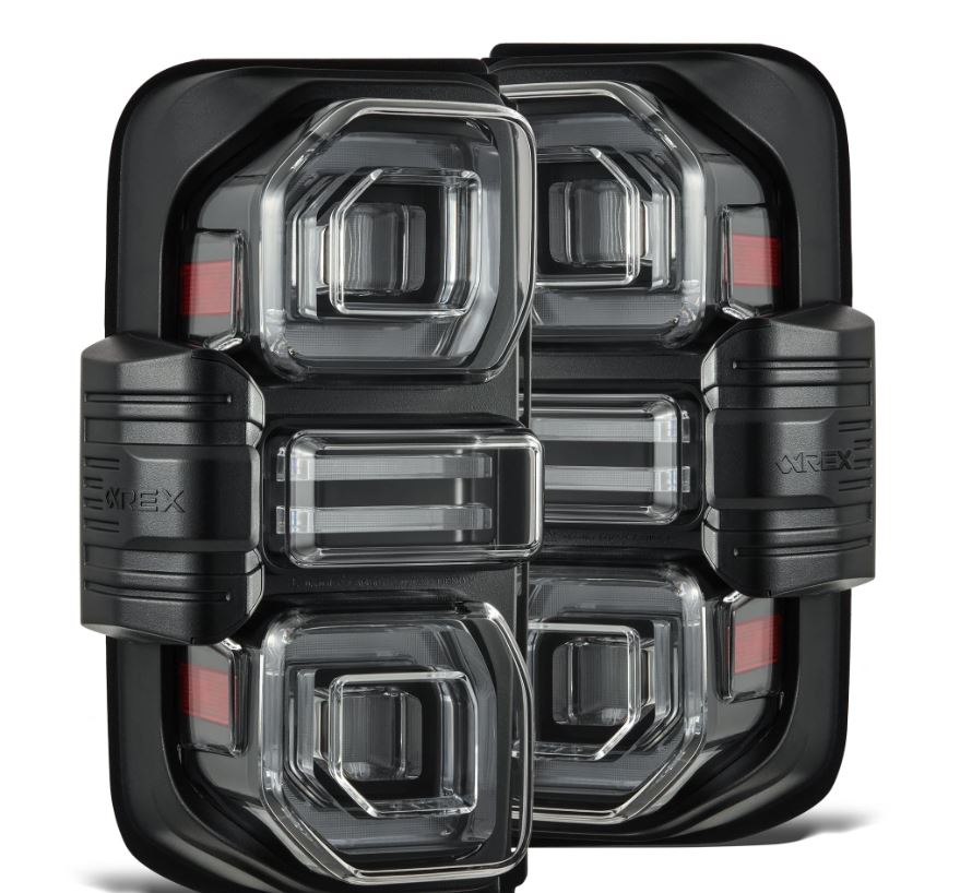 AlphaRex 659010 Prismatic LED Taillights Black for Select Ford Bronco