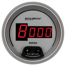 Load image into Gallery viewer, AutoMeter 6597 GAUGE, TACH, 3 3/8", 10K RPM, IN-DASH, DIGITAL, SILVER DIAL W/ RED LED