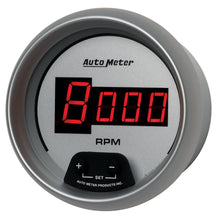 Load image into Gallery viewer, AutoMeter 6597 GAUGE, TACH, 3 3/8", 10K RPM, IN-DASH, DIGITAL, SILVER DIAL W/ RED LED