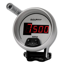 Load image into Gallery viewer, AutoMeter 6599 GAUGE, TACH, 3 3/4", 10K RPM, PEDESTAL W/ QUICK-LITE,  DIGITAL, SLVR W/ RED LED