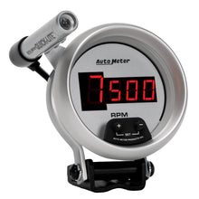 Load image into Gallery viewer, AutoMeter 6599 GAUGE, TACH, 3 3/4", 10K RPM, PEDESTAL W/ QUICK-LITE,  DIGITAL, SLVR W/ RED LED