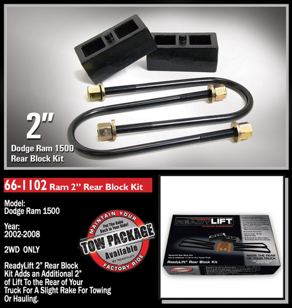 ReadyLift 66-1102 2in. Rear Block Kit for Select Dodge Ram