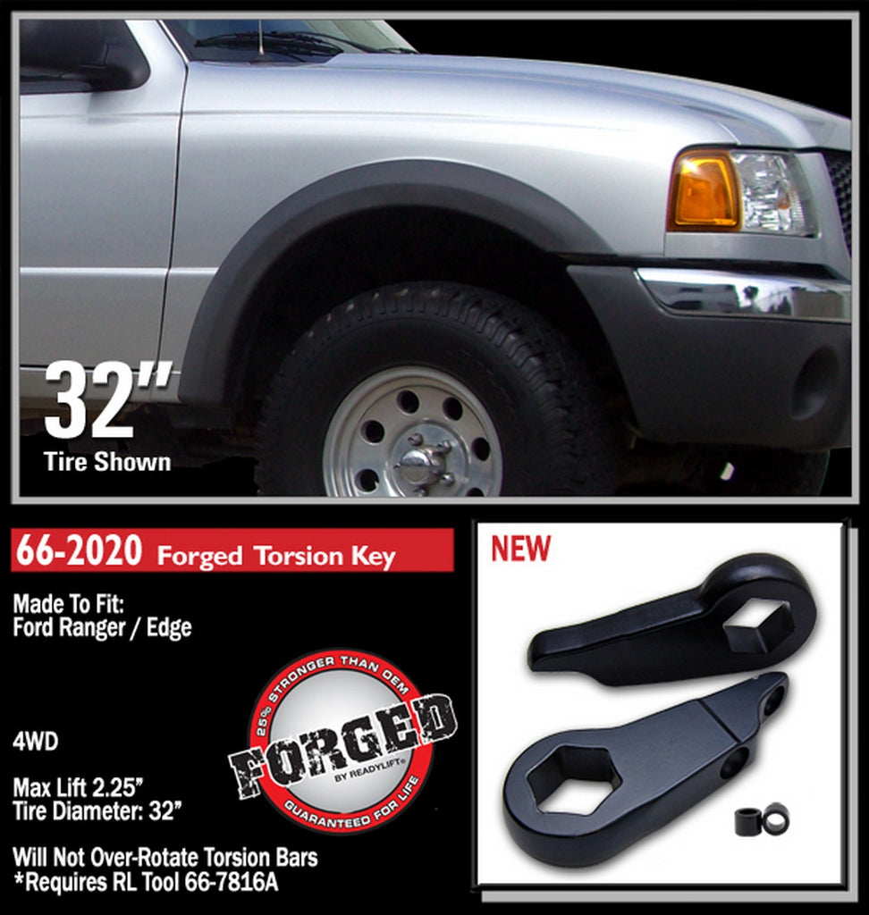 ReadyLift 66-2020 2.25in. Leveling Kit (Forged Torsion Key) for Select Ford Edge, Ford Explorer, Ford Explorer Sport Trac, Ford Ranger