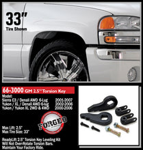 Load image into Gallery viewer, ReadyLift 66-3000 2.5in. Front Leveling Kit (Forged Torsion Key) for Select Cadillac Escalade, Cadillac Escalade ESV, Cadillac Escalade EXT, Chevrolet Avalanche 1500, Chevrolet K1500, Chevrolet Silverado 1500, Chevrolet Silverado Classic, Chevrolet