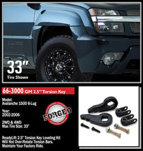 Load image into Gallery viewer, ReadyLift 66-3000 2.5in. Front Leveling Kit (Forged Torsion Key) for Select Cadillac Escalade, Cadillac Escalade ESV, Cadillac Escalade EXT, Chevrolet Avalanche 1500, Chevrolet K1500, Chevrolet Silverado 1500, Chevrolet Silverado Classic, Chevrolet