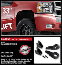 Load image into Gallery viewer, ReadyLift 66-3050 2.5in. Front Leveling Kit (Forged Torsion Key) for Select Chevrolet Avalanche 2500, Chevrolet Silverado HD, Chevrolet Silverado HD Classic, Chevrolet Silverado HD, Chevrolet Silverado 3500, Chevrolet Silverado HD, Chevrolet Suburban