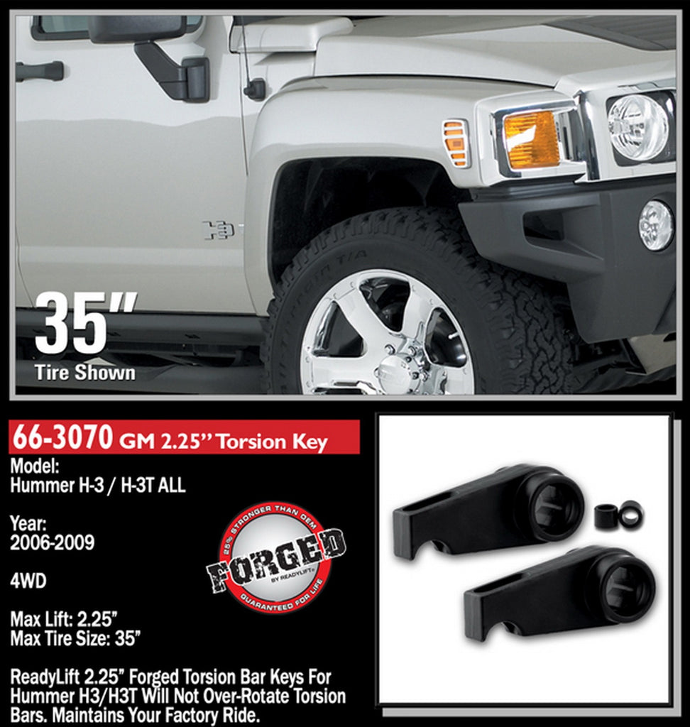 ReadyLift 66-3070 2.25in.Front; 1.5in.Rear Front Leveling Kit (Forged Torsion Key) for Select Chevrolet Colorado, GMC Canyon, Hummer H3, Hummer H3T