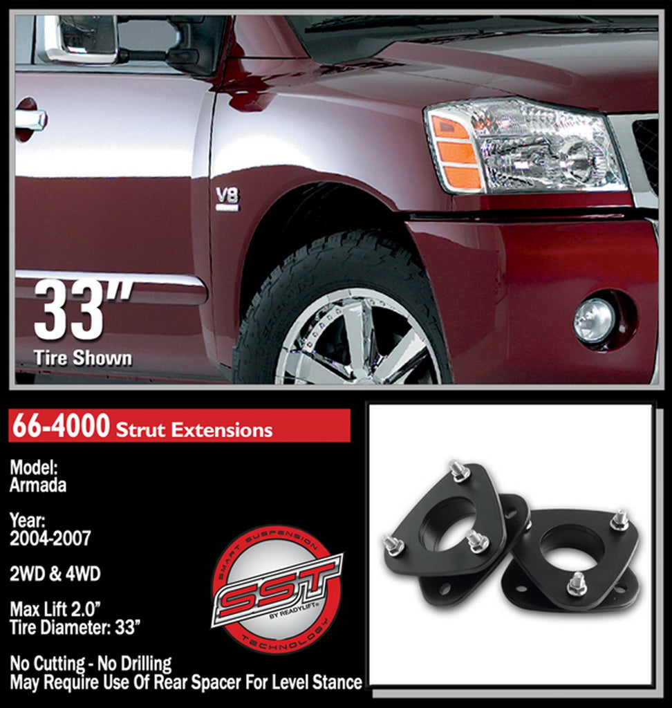 ReadyLift 66-4000 2in. Front Leveling Kit for Select INFINITI QX56, Nissan Armada, Nissan Pathfinder Armada, Nissan TITAN