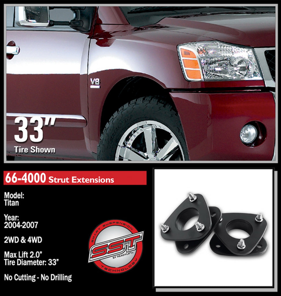ReadyLift 66-4000 2in. Front Leveling Kit for Select INFINITI QX56, Nissan Armada, Nissan Pathfinder Armada, Nissan TITAN