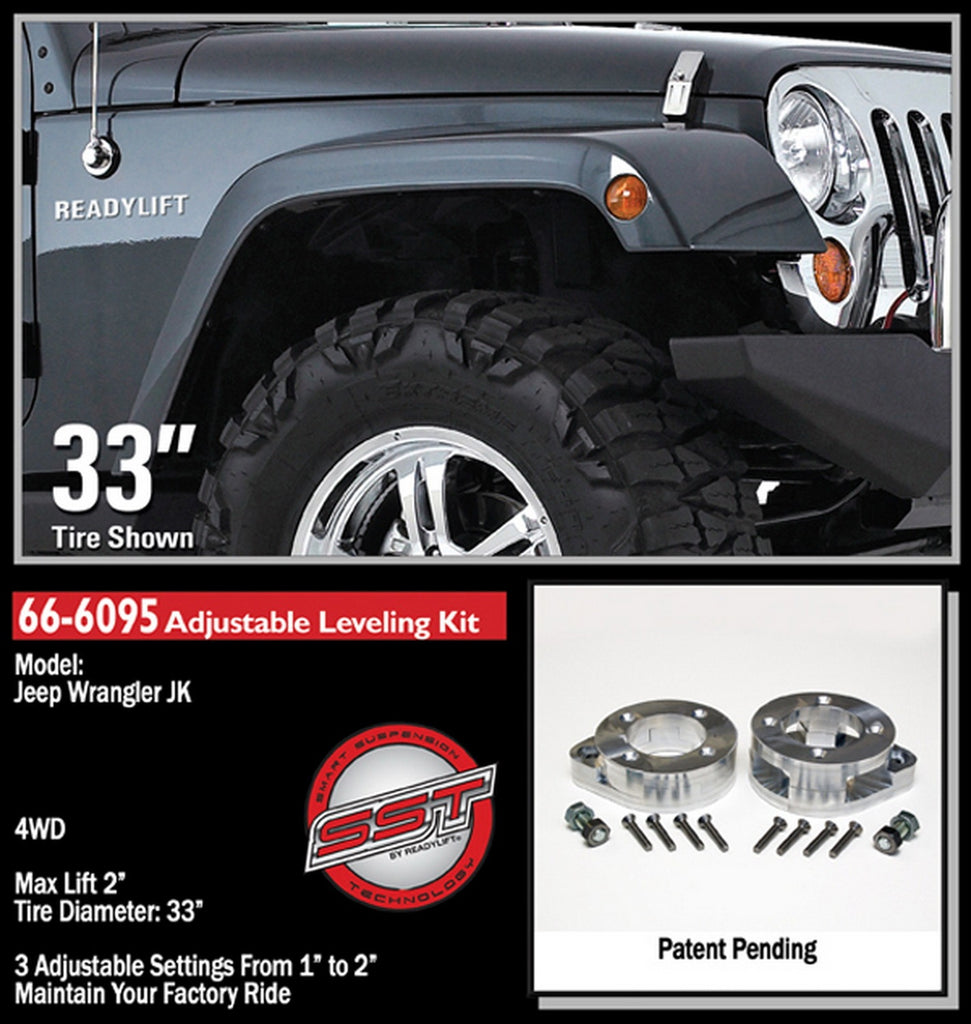 ReadyLift 66-6095 1-2in. Front Leveling Kit for Select Jeep Wrangler, Jeep Wrangler JK