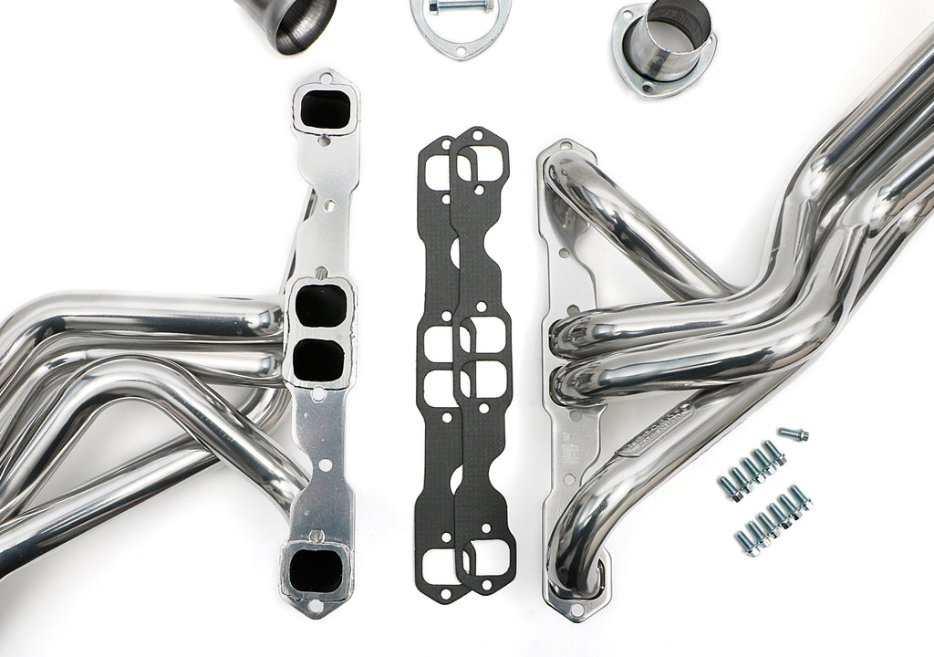 Hedman Hedders 66004 1-3/4 in. Silver Long-Tube Headers For 55-57 Chevy Tri-5  283-400 for Select Chevrolet Bel Air, Chevrolet One-Fifty Series, Chevrolet Two-Ten Series