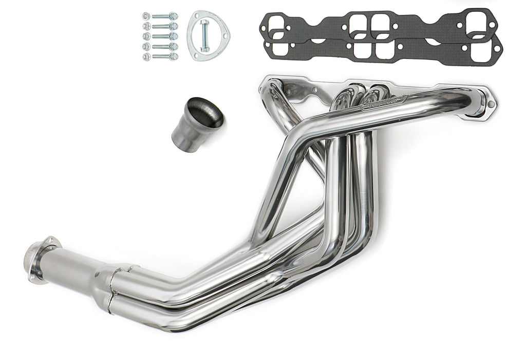 Hedman Hedders 66004 1-3/4 in. Silver Long-Tube Headers For 55-57 Chevy Tri-5  283-400 for Select Chevrolet Bel Air, Chevrolet One-Fifty Series, Chevrolet Two-Ten Series