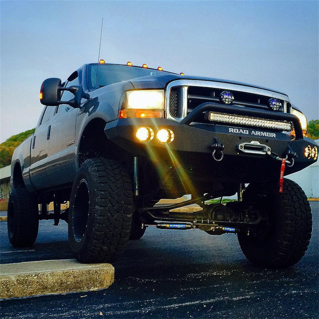 Road Armor 66004B Stealth Winch Front Bumper for Select Ford Excursion, Ford F-250, Ford F-250 Super Duty, Ford F-350 Super Duty, Ford F-450 Super Duty
