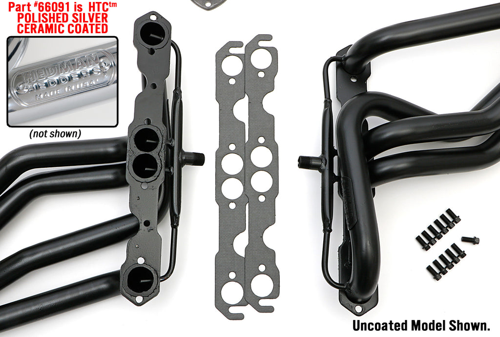 Hedman Hedders 66091 SILVER LONG-TUBE E.O. HEADERS For 67-91 GM 283-400 TRUCKS With A.I.R. for Select Chevrolet Blazer, Chevrolet C10, Chevrolet C10 Pickup, Chevrolet C10 Suburban, Chevrolet C20, Chevrolet C20 Pickup, Chevrolet C20 Suburban, Chevrolet