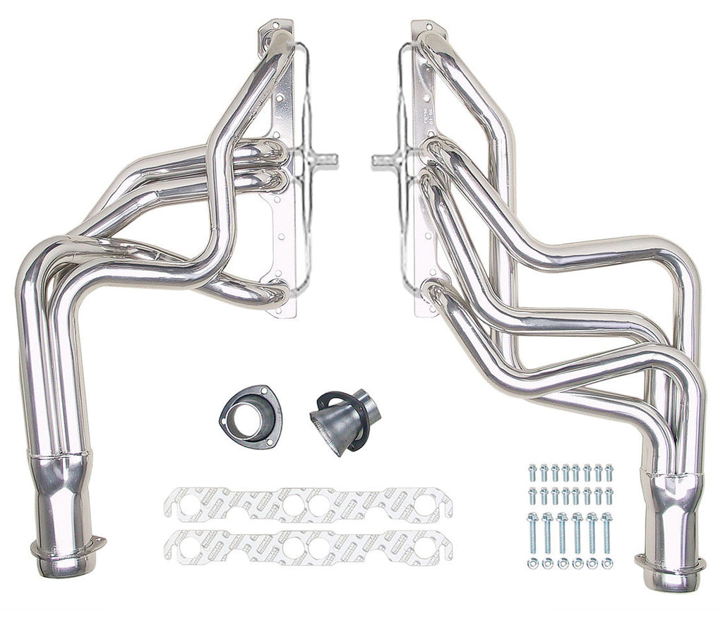 Hedman Hedders 66291 Silver Long-Tube EO Headers For '64-77 Chevelle 283-400 w/A.I.R. for Select Chevrolet Bel Air, Chevrolet Biscayne, Chevrolet Brookwood, Chevrolet Caprice, Chevrolet Chevelle, Chevrolet El Camino, Chevrolet Impala, Chevrolet Monte