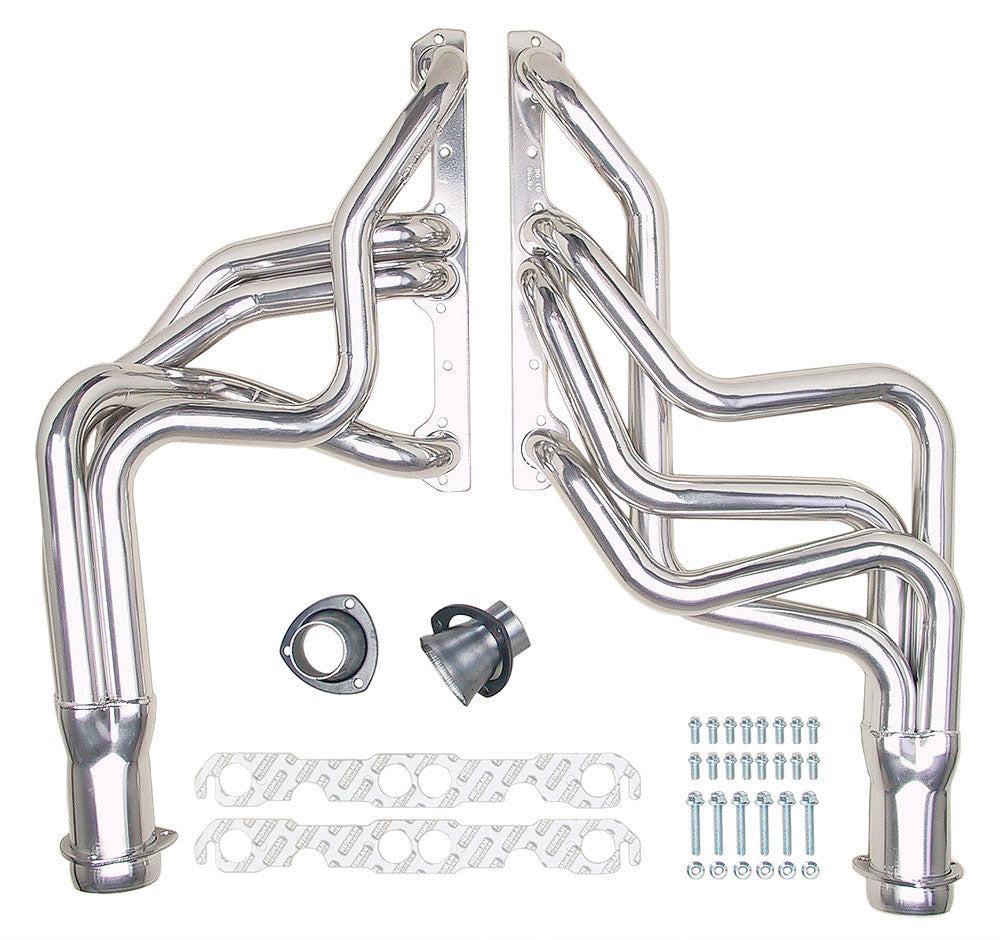 Hedman Hedders 66297 Silver Long-Tube EO Headers For '64-77 Chevelle 283-400 No A.I.R. for Select Chevrolet Bel Air, Chevrolet Brookwood, Chevrolet Caprice, Chevrolet Chevelle, Chevrolet El Camino, Chevrolet Impala, Chevrolet Malibu, Chevrolet Monte Carlo