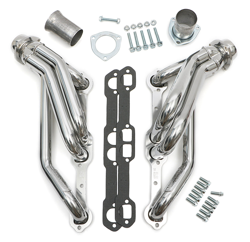 Hedman Hedders 66539 D-PORT, Silver, 1-1/2 in Mid-Length, Engine Swap Headers For SB Chevy in 2WD S10 for Select GMC Jimmy