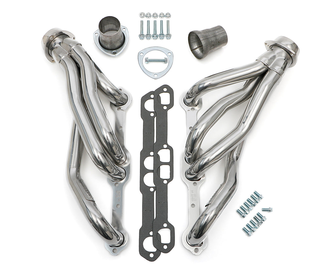 Hedman Hedders 66609 Silver Mid-Length D-Port Headers For 67-81 Camaro, G-Body 283-400 for Select Chevrolet Bel Air, Chevrolet Biscayne, Chevrolet Caprice, Chevrolet Chevelle, Chevrolet El Camino, Chevrolet Impala, Chevrolet Monte Carlo, Chevrolet