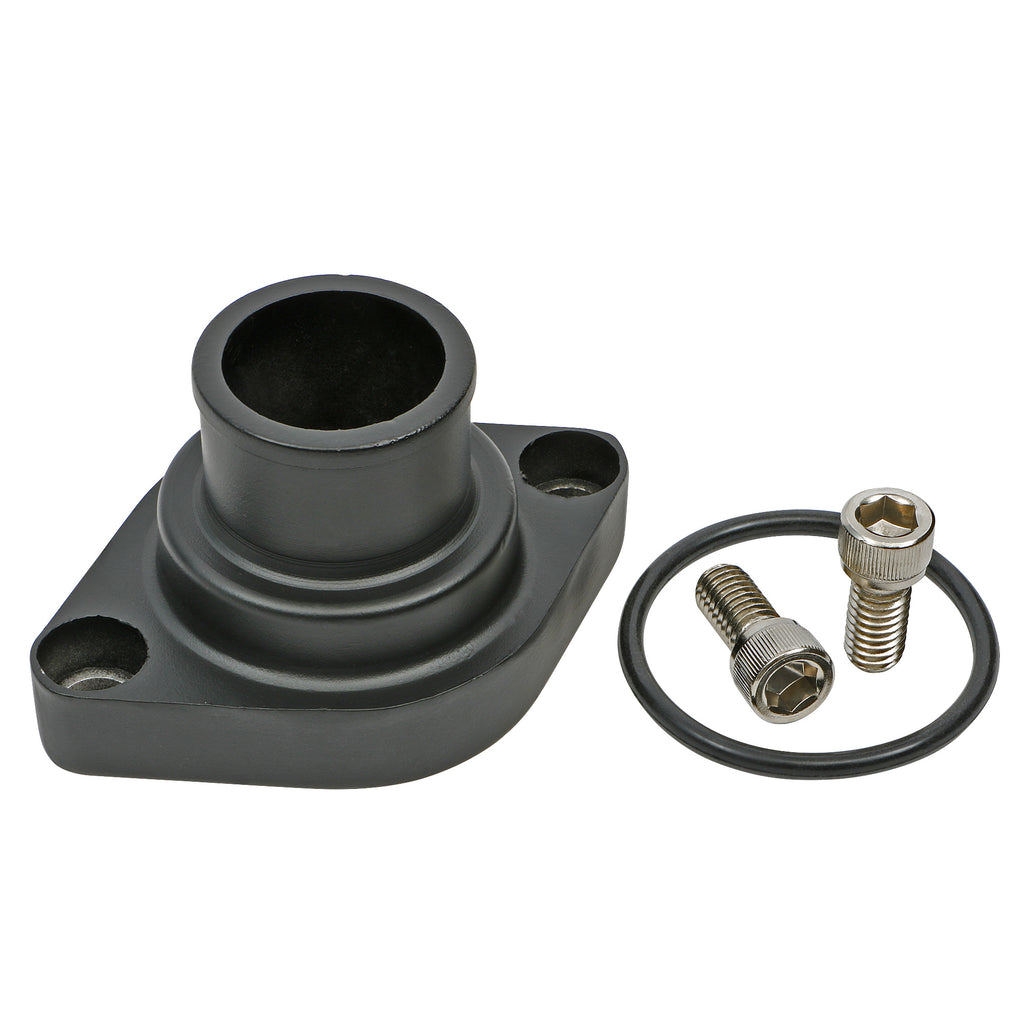 6675-Chevy-Sb--Bb-Aluminum-Water-Neck-Straight-Up-Style-W-Oring-Seal-Black